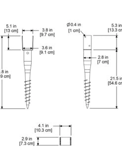 No-Dig Ground Screw For Mailpost -Gardene Supply Sales 8587086 02V tif
