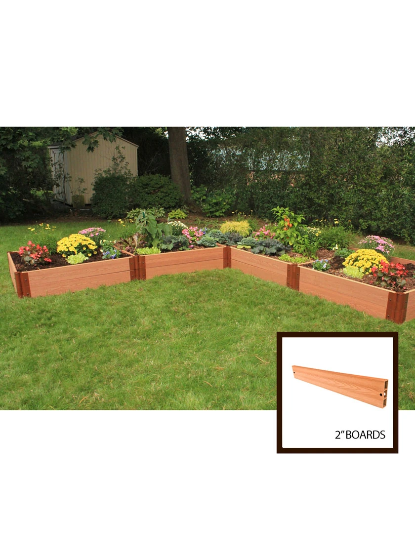Classic Sienna Raised Garden Bed "L" Shaped with 2" Boards Classic Sienna Raised Garden Bed "L" Shaped With 2" Boards -Gardene Supply Sales 8588255 01v sienna composite raised garden bed 2 inch l shaped