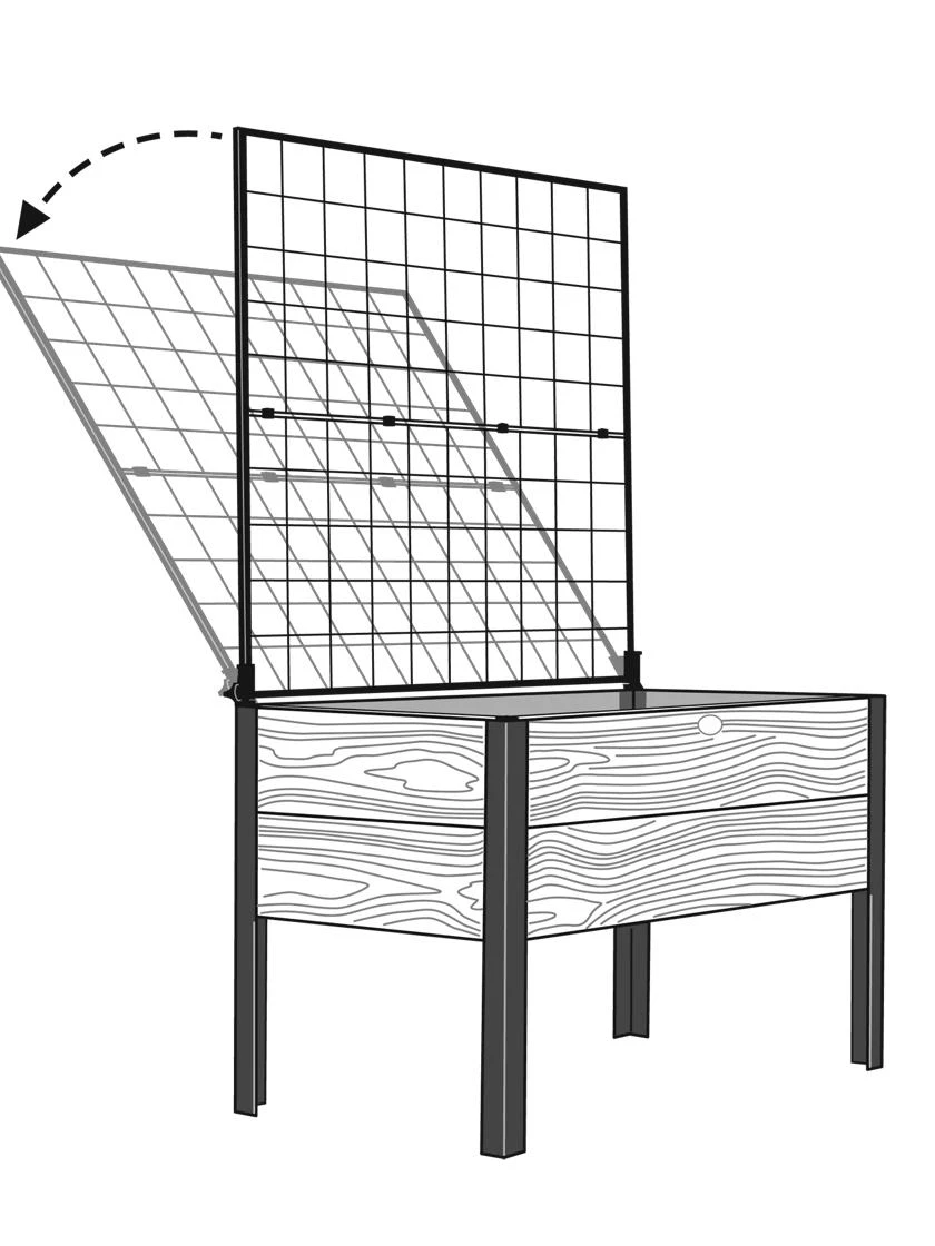 Elevated Planter Box and Space-Maker Pivoting Trellis Set, 2' x 4' Elevated Planter Box And Space-Maker Pivoting Trellis Set, 2' X 4' -Gardene Supply Sales 8590247 001 tif 1