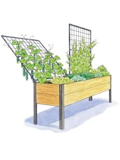 Elevated Planter Box And Space-Maker Pivoting Trellis Set, 2' X 8' 2 Elevated Planter Box And Space-Maker Pivoting Trellis Set, 2' X 8' -Gardene Supply Sales 8590367 SMTrellis 8ft tif 1