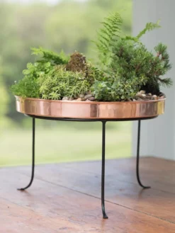 Large Round Copper Plant Tray, 14" -Gardene Supply Sales 8593567 4637 tif