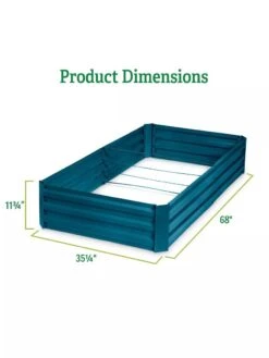 Demeter Corrugated Metal Raised Bed, 34" X 68" 2 Demeter Corrugated Metal Raised Bed, 34" X 68" -Gardene Supply Sales 8594183 dims GSC