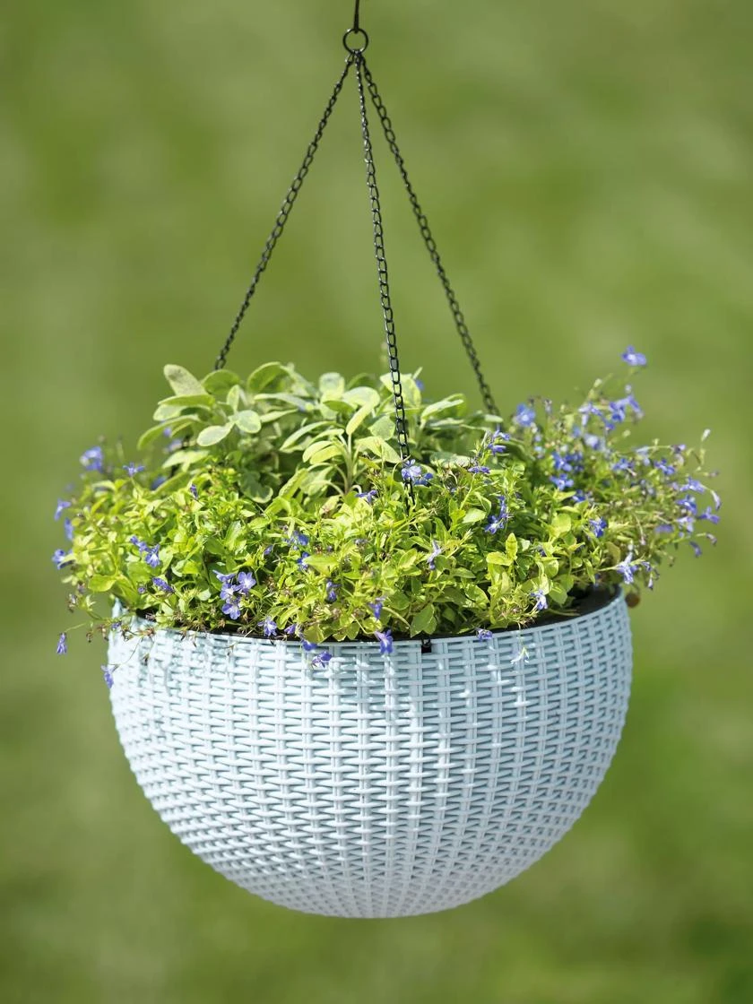 Weave Self-Watering Hanging Basket, 14" Weave Self-Watering Hanging Basket, 14" -Gardene Supply Sales 8596490 10307 tif