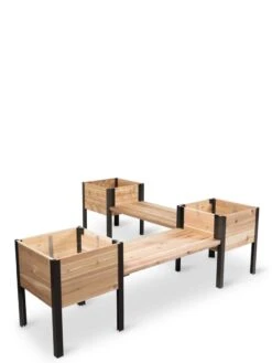 Elevated Cedar Planter Bench Kit, Natural, 90" -Gardene Supply Sales 8597992 10056 tif