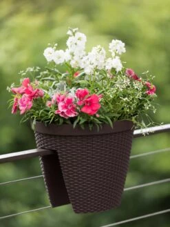 Weave Round Railing Planter, 11" -Gardene Supply Sales 8598370 8584 tif