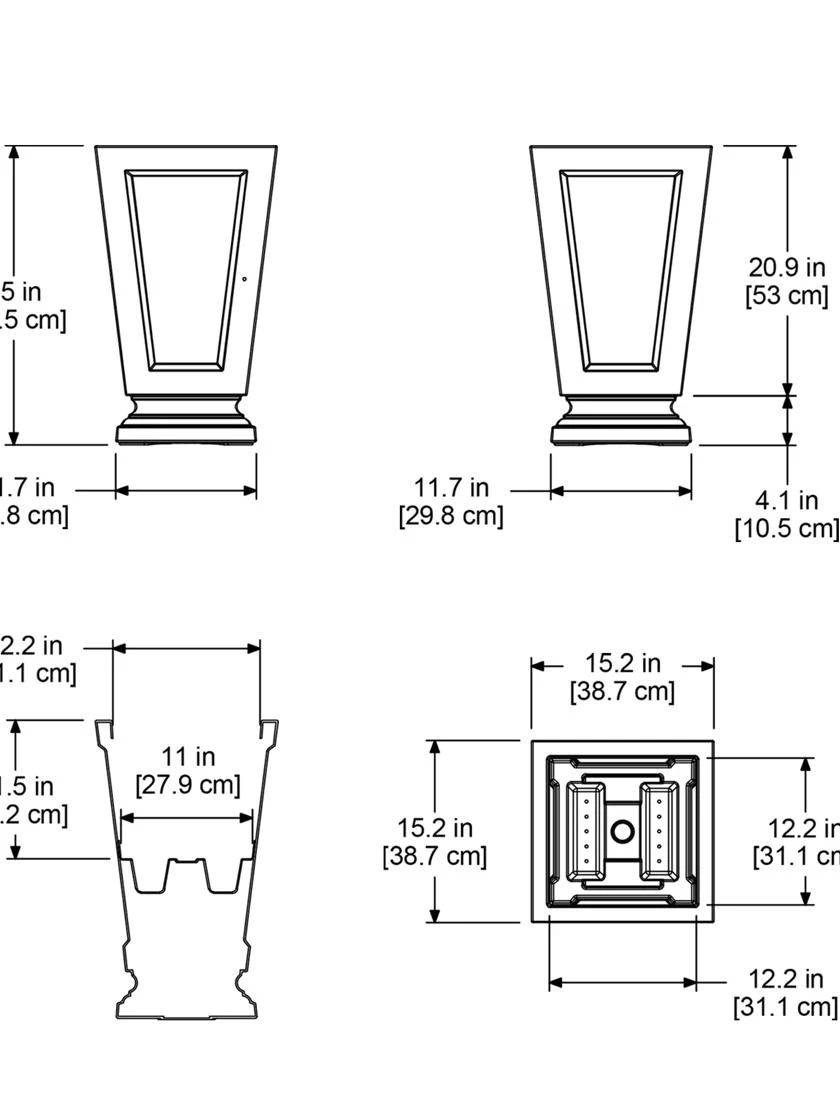 Kensington Self-Watering Tall Patio Planter, 25" Kensington Self-Watering Tall Patio Planter, 25" -Gardene Supply Sales 8598549 07V tif
