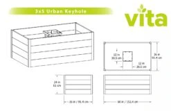 Urban Keyhole Garden 3' X 5' -Gardene Supply Sales 8599297 05V tif