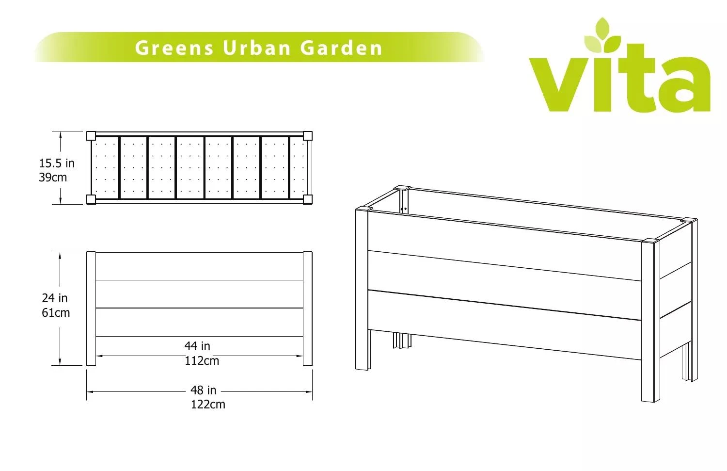 Greens Urban Elevated Garden Bed Greens Urban Elevated Garden Bed -Gardene Supply Sales 8599299 02V tif