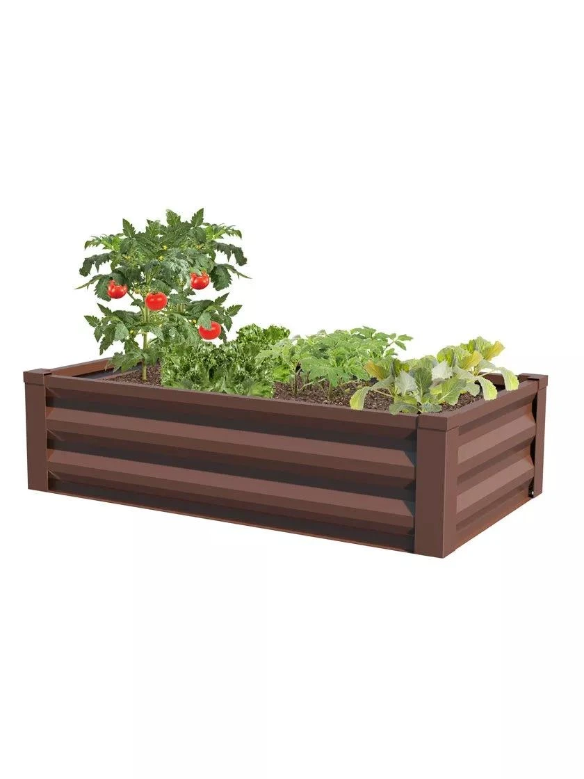 Powder-Coated Metal Raised Garden Bed, 24" x 48" Powder-Coated Metal Raised Garden Bed, 24" X 48" -Gardene Supply Sales 8599393 01V powder coated metal raised garden bed 24 inch by 48 inch