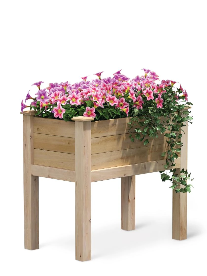 Elevated Cedar Garden Bed, 32" x 16" x 31" Elevated Cedar Garden Bed, 32" X 16" X 31" -Gardene Supply Sales 8599805 03V tif