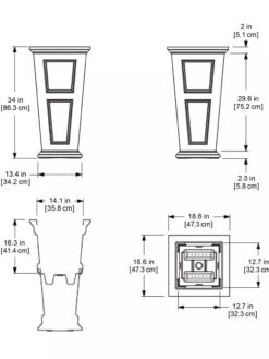 Fairfield Self-Watering Tall Patio Planters, 34” -Gardene Supply Sales 8600109 11V tif