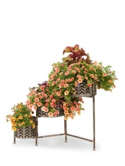 Galvanized Grow Bag Triple Planters With Stand -Gardene Supply Sales 8609180 0364 tif
