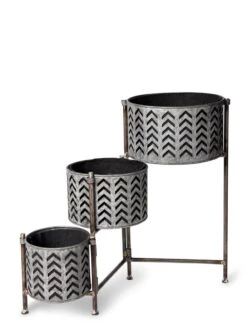 Galvanized Grow Bag Triple Planters With Stand -Gardene Supply Sales 8609180 4812 tif