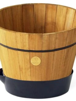 VegTrug® Build-a-Barrel Wooden Planter With Self-Watering Reservoir Tray, 18" -Gardene Supply Sales 8610253 01V tif
