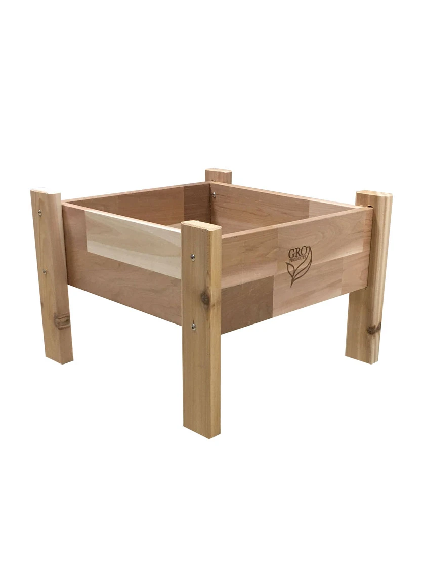 GRO Products™ Elevated Garden Bed Planter 16"x16"x12" High GRO Products™ Elevated Garden Bed Planter 16"x16"x12" High -Gardene Supply Sales 8611275 01v elevated cedar garden bed planter