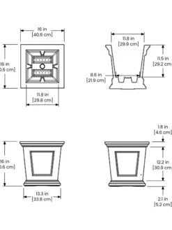 Fairfield Self-Watering Square Planter, 16” X 16” -Gardene Supply Sales 8611695 19V tif