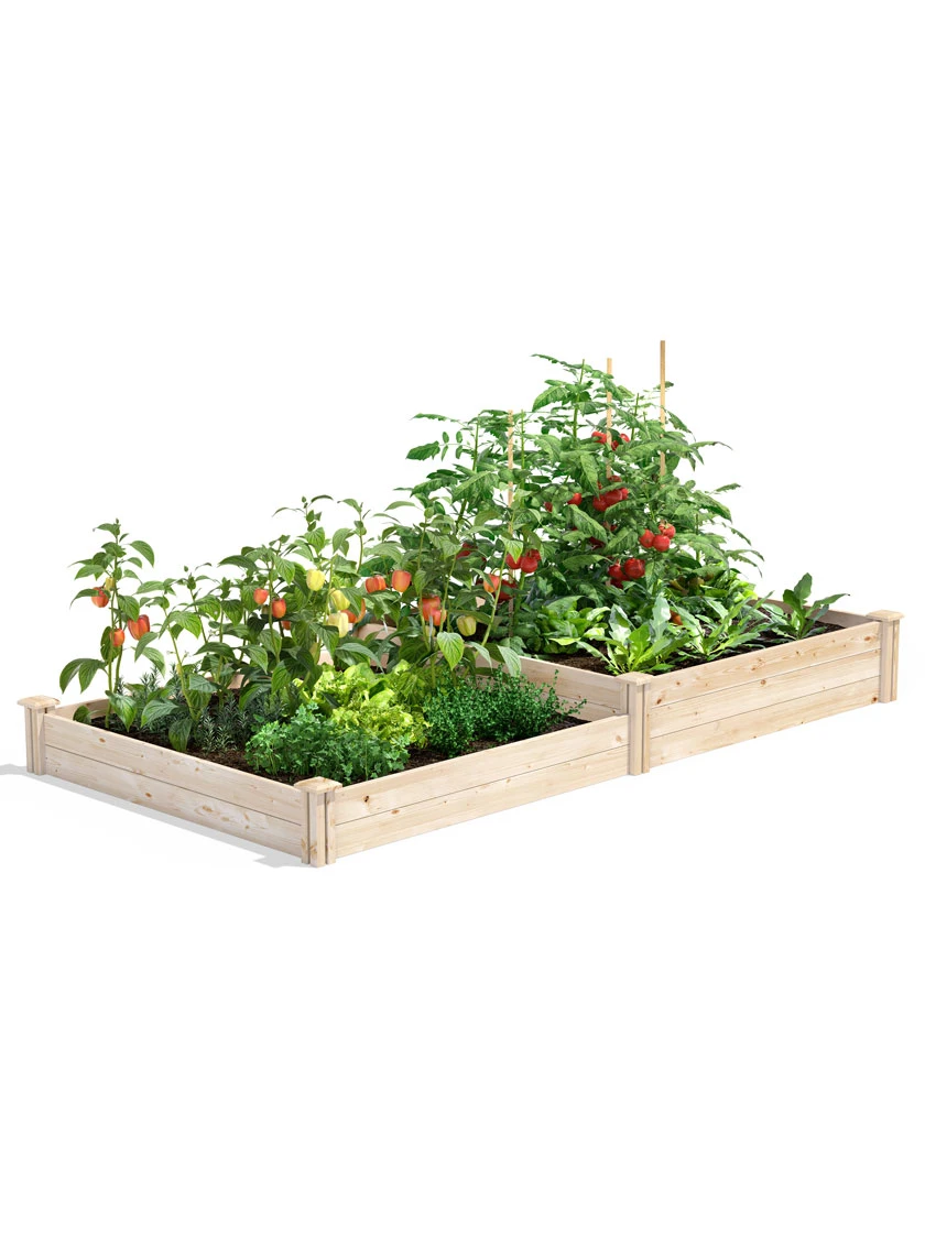 2-Tier Pine Raised Garden Bed, 4'x8' 2-Tier Pine Raised Garden Bed, 4'x8' -Gardene Supply Sales 8612253 02v 2 tier pine raised garden bed 4x8 feet