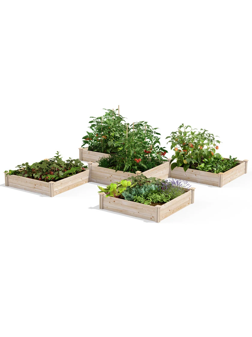 2-Tier Pine Raised Garden Bed, 80 Sqft.12'x12' 2-Tier Pine Raised Garden Bed, 80 Sqft.12'x12' -Gardene Supply Sales 8612255 02v 2 tier pine raised garden bed 12x12 1