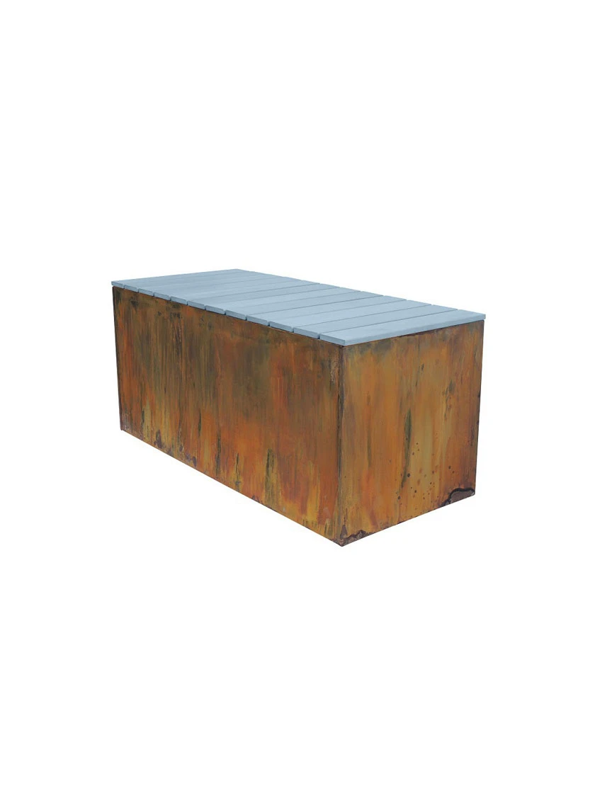 Nice Corten Trough Planters with Bench Top Nice Corten Trough Planters With Bench Top -Gardene Supply Sales 8612399 02v nice corten trough planter with bench top 16 inch high