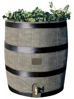 Round Rain Barrel With Planter, 35 Gallons -Gardene Supply Sales 8612856BK 08V tif