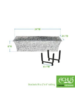 Achla Designs Handrail Flowerbox Bracket Kit For Rail -Gardene Supply Sales 8612884 02v