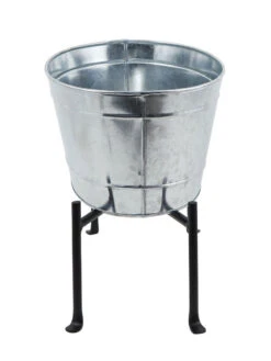 Achla Designs Mini Oval Galvanized Tub With Folding Stand -Gardene Supply Sales 8612906 05v