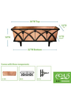 Achla Designs Rockwood Window Box -Gardene Supply Sales 8612918 03v