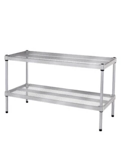 MeshWorks © Stacking Plant Shelves -Gardene Supply Sales 8613018 13v meshworks stacking plant shelves silver