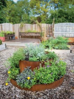 Birdies™ Corten Steel Round Raised Bed, Large, Low -Gardene Supply Sales 8613287 0013 birdies corten steel tiered round raised bed kit tall 1