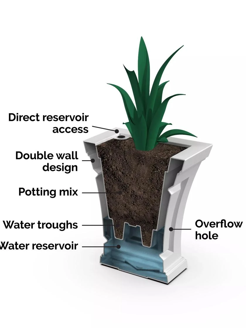 Cambridge Tall Planter, 18" Height Cambridge Tall Planter, 18" Height -Gardene Supply Sales 8613523 04V