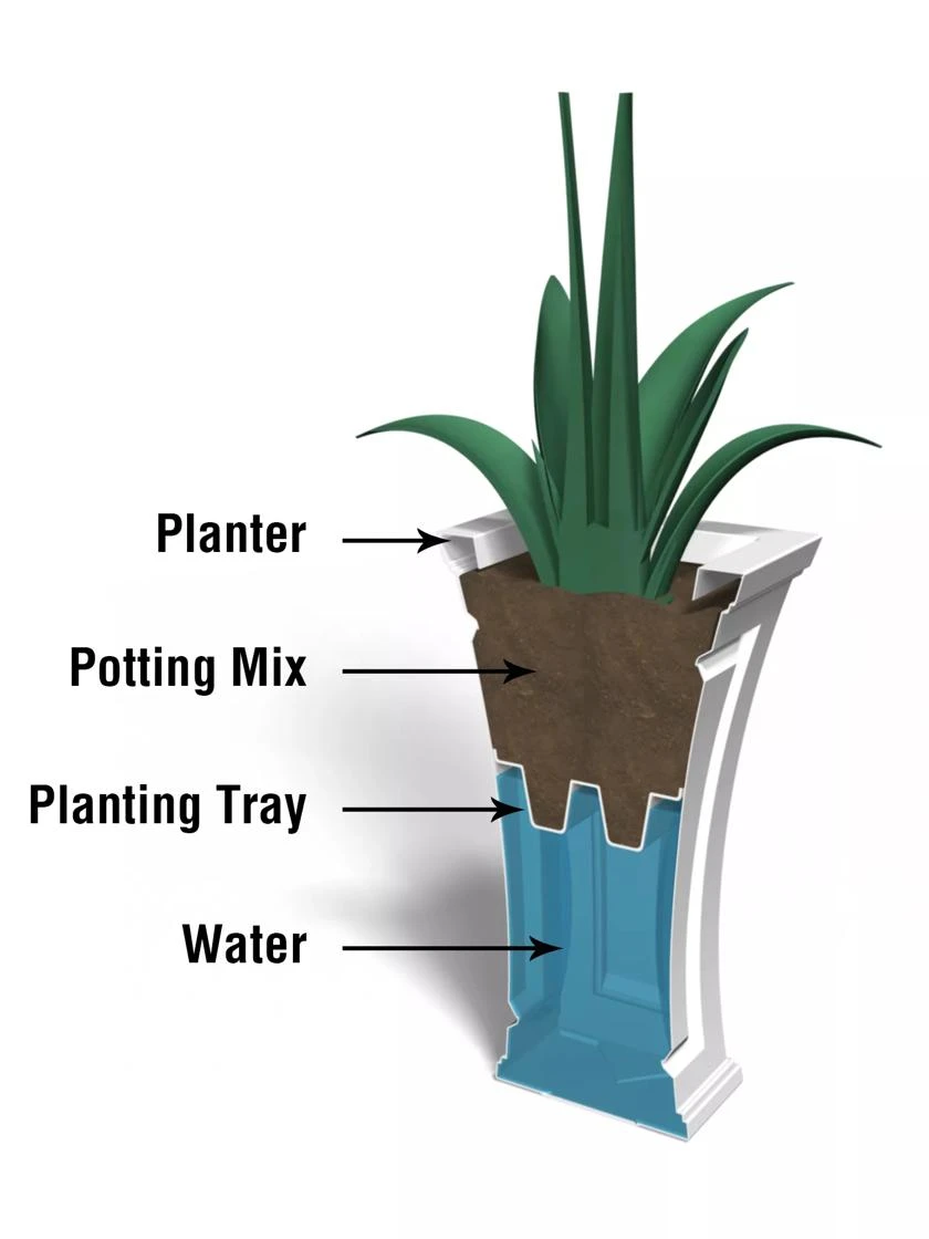 Cambridge Tall Planter, 28" Height Cambridge Tall Planter, 28" Height -Gardene Supply Sales 8613524 03V