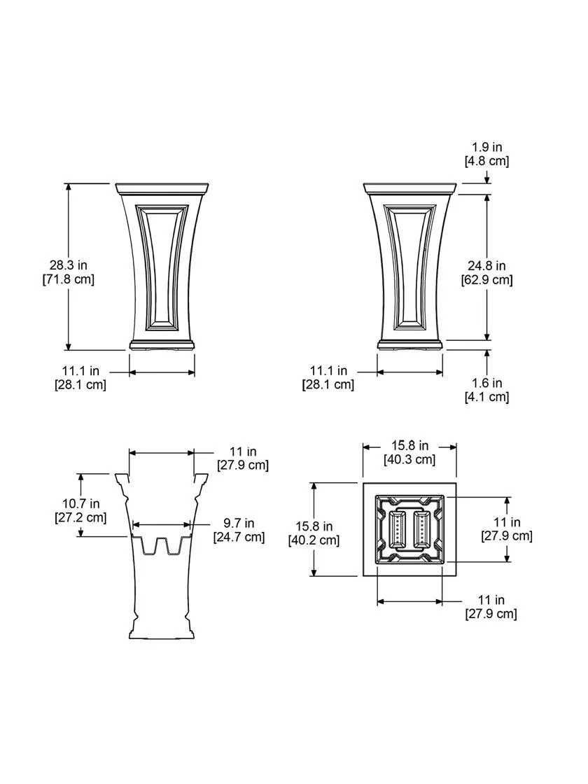 Cambridge Tall Planter, 28" Height Cambridge Tall Planter, 28" Height -Gardene Supply Sales 8613524 04V 3 4