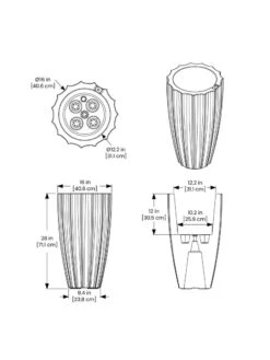 Sedona Tall Planter, 28" Height -Gardene Supply Sales 8613525 10V 3 4