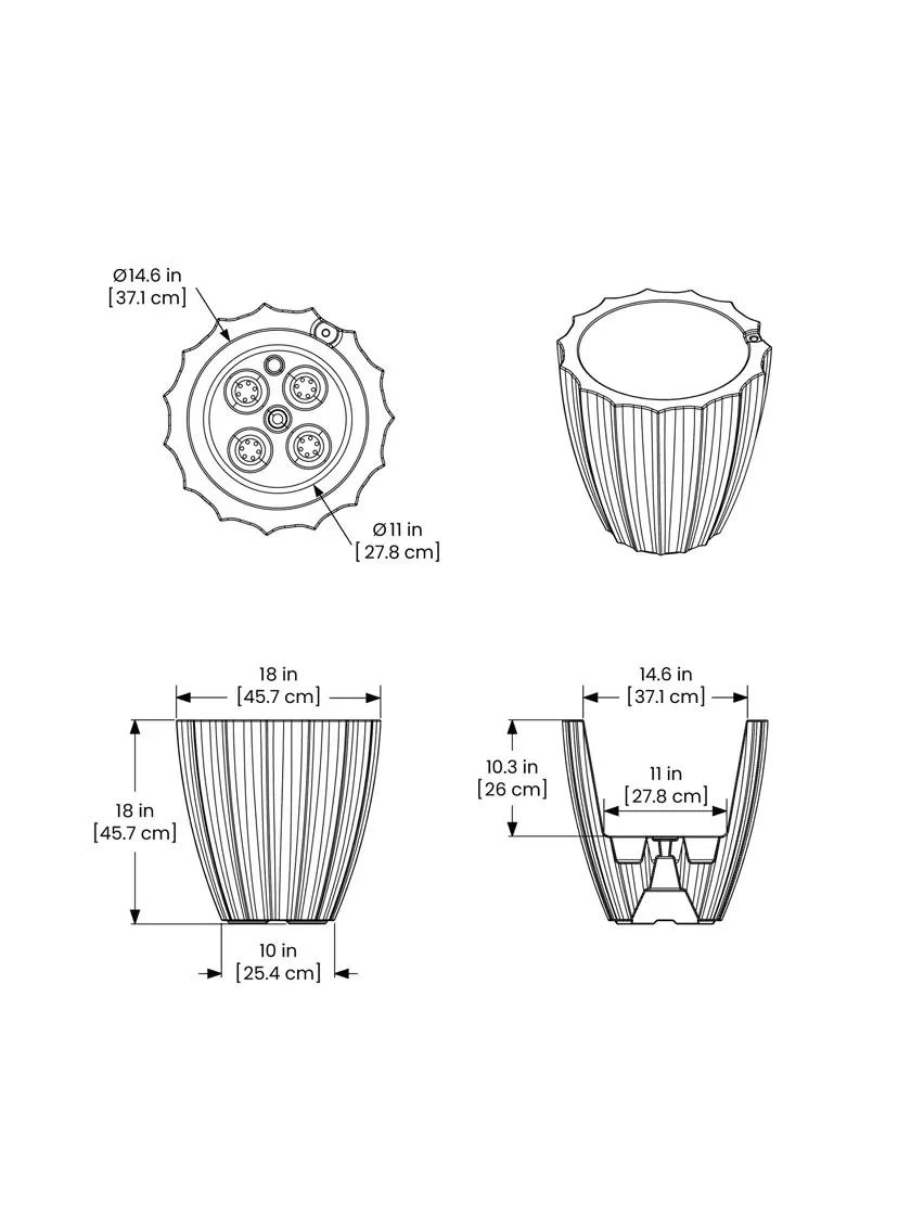 Sedona Round Planter, 18" Diameter Sedona Round Planter, 18" Diameter -Gardene Supply Sales 8613526 07V 3 4