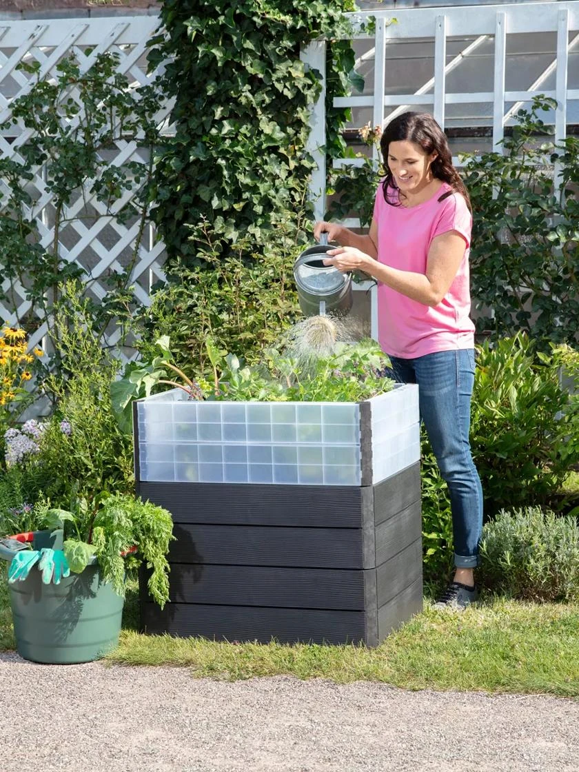 Modular Rectangular Raised Bed Kit with Translucent Panels Modular Rectangular Raised Bed Kit With Translucent Panels -Gardene Supply Sales 8614249 01V