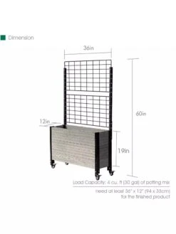 Mobile Deep Trough Planter With Trellis -Gardene Supply Sales 8614265 04V 3 4